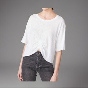 Stateside oversized white tank cinched mid center small